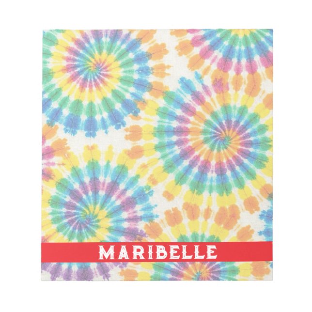 Benutzerdefiniertes Regenbogen-Psychedelic-Retro-T Notizblock (Vorderseite)