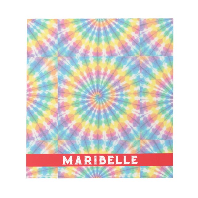 Benutzerdefiniertes Regenbogen-Psychedelic-Retro-T Notizblock (Vorderseite)