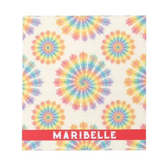 Benutzerdefiniertes Regenbogen-Psychedelic-Retro-T Notizblock (Vorderseite)