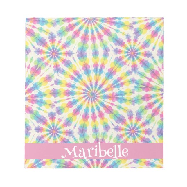Benutzerdefiniertes Regenbogen-Psychedelic-Retro-T Notizblock (Vorderseite)