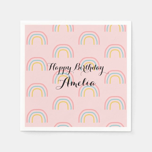 Benutzerdefiniertes Regenbogenmuster Papier Napkin Serviette (Vorderseite)