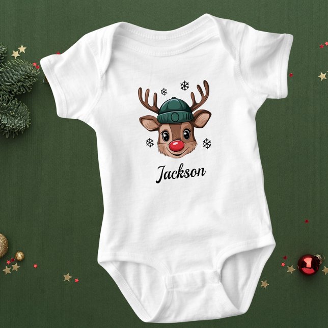 Benutzerdefiniertes Rentieroutfit mit Personalisie Baby Strampler (Von Creator hochgeladen)