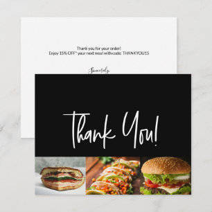 Benutzerdefiniertes Restaurant-Logo Fotos Angebot Dankeskarte