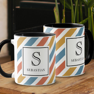 Benutzerdefiniertes Retro-70er-Jahre-Streifenmuste Tasse