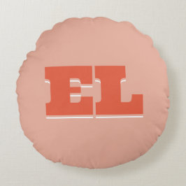 Benutzerdefiniertes Retro Fett-Uni Dorm Monogram Rundes Kissen