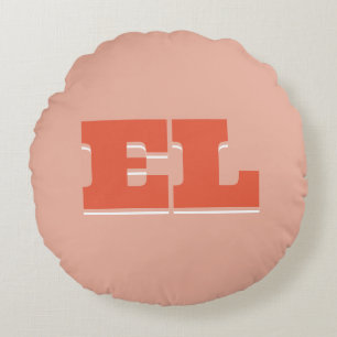 Benutzerdefiniertes Retro Fett-Uni Dorm Monogram Rundes Kissen