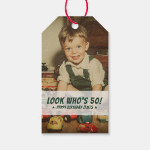 Benutzerdefiniertes Retro-Foto Lustige Geburtstags Geschenkanhänger