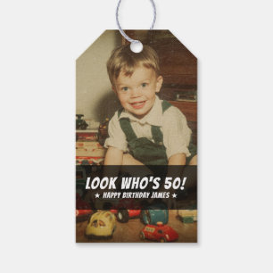 Benutzerdefiniertes Retro-Foto Lustige Geburtstags Geschenkanhänger