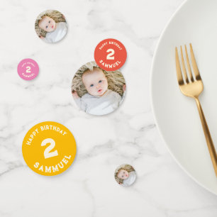 benutzerdefiniertes Retro-kräftiges Baby-Foto 2. G Konfetti