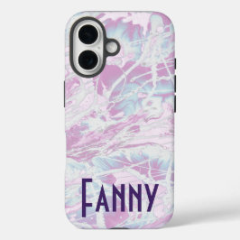 Benutzerdefiniertes Retro-lila Monogramm iPhone 16 Hülle