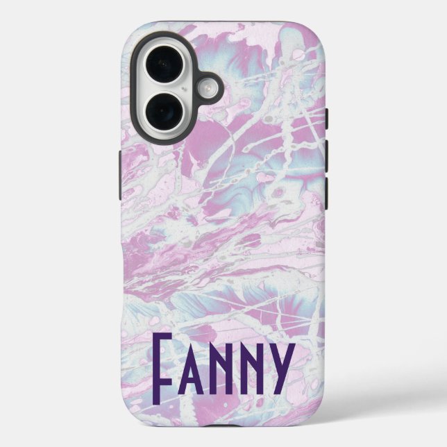 Benutzerdefiniertes Retro-lila Monogramm Case-Mate iPhone Hülle (Rückseite)