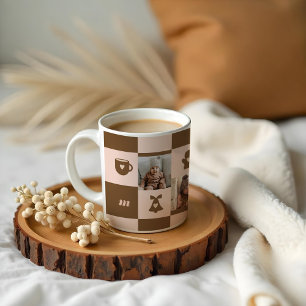 Benutzerdefiniertes Retro-Prüfmuster Kaffeetasse
