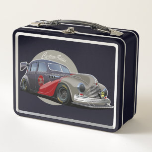 Benutzerdefiniertes Retro-Rennwagen-Design im Scie Metall Brotdose
