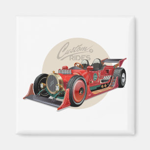 Benutzerdefiniertes Retro-Rennwagen-Konzept Magnet
