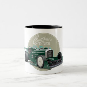 Benutzerdefiniertes Retro-Rennwagen-Konzept Zweifarbige Tasse