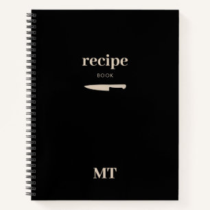 Benutzerdefiniertes Rezept Minimalistisches Monogr Notizbuch