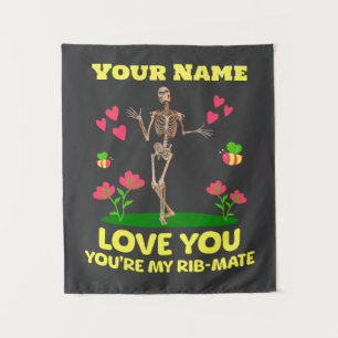 Benutzerdefiniertes Rib Mate Skelett Liebesgeschen Wandteppich