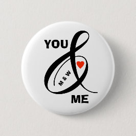 Benutzerdefiniertes romantisches Initialherz Button