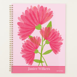 Benutzerdefiniertes rosa Aquarellfarben Calendula Planer