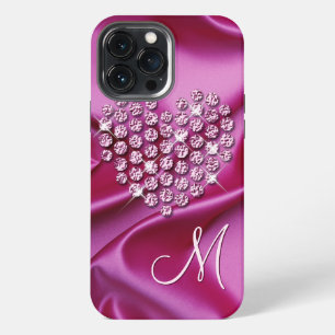 Benutzerdefiniertes Rosa Funkelndes Diamanten Herz iPhone Hülle