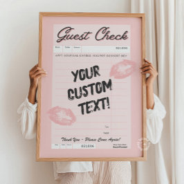 Benutzerdefiniertes rosa Gast-Karo Personalisierte Poster