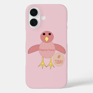 Benutzerdefiniertes rosa Geburtstag-Mädchen-Küken iPhone 16 Hülle