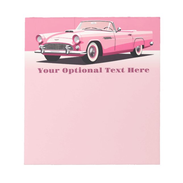 Benutzerdefiniertes rosa klassisches Auto Notizblock (Vorderseite)