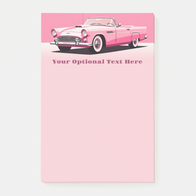 Benutzerdefiniertes rosa klassisches Auto Post-it Klebezettel (Vorderseite)