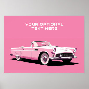 Benutzerdefiniertes rosa klassisches Auto Poster