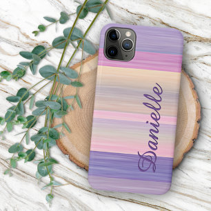 Benutzerdefiniertes Rosa Lila Aquarell-Streifen Ku iPhone 16 Pro Max Hülle