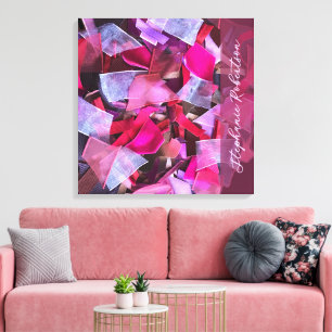 Benutzerdefiniertes Rosa Lila Rot Abstrakt 3D-Effe Leinwanddruck