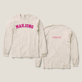 Benutzerdefiniertes Rosa Preppy Varsity Mahjong Gr Tri-Blend Shirt