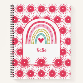 Benutzerdefiniertes Rosa Regenbogen-Monogramm Notizbuch