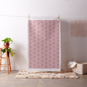 Benutzerdefiniertes rosa Schwarzes Monogramm-Muste Stoff