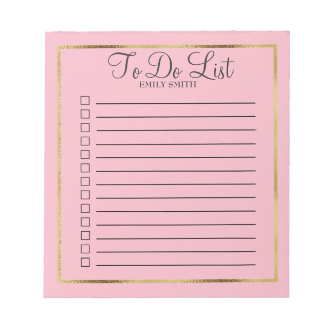 Benutzerdefiniertes Rosa und Gold für Notepad Notizblock (Vorderseite)