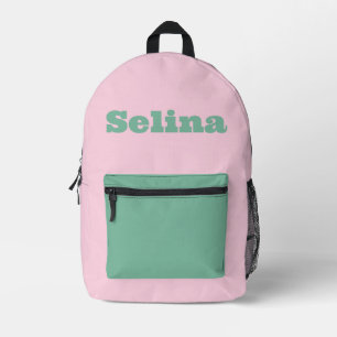 Benutzerdefiniertes Rosa und Mintgrün Bedruckter Rucksack