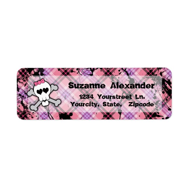 Benutzerdefiniertes rosa und schwarzer Schädel mit (Vorne)