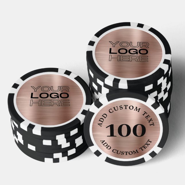 Benutzerdefiniertes Roségold-Geschäftslogo 100 num Pokerchips (Stapel)