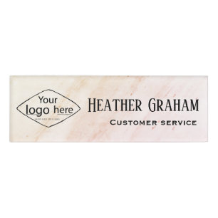 Benutzerdefiniertes Rosen-Gold-Marmor-Design Namenschild
