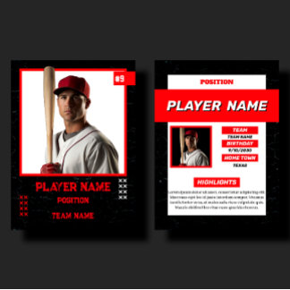 Benutzerdefiniertes rotes Baseball-Sammelkarten-Sp Telefonnummerkarte