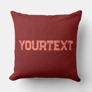 Benutzerdefiniertes rotes, braunes Ledersehen zwei Kissen