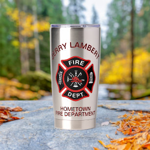 Benutzerdefiniertes rotes Feuerwehr-Abzeichen Thermobecher
