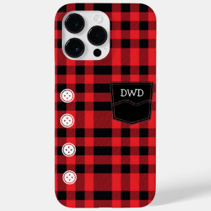 Benutzerdefiniertes rotes Flannel-Shirt Case-Mate iPhone 14 Pro Max Hülle