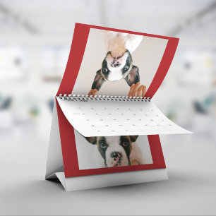 Benutzerdefiniertes rotes Haustierfoto Kalender