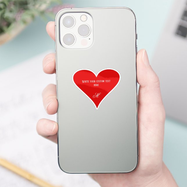 Benutzerdefiniertes rotes Herz Valentinstag Name & Aufkleber (Telefon)