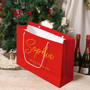Benutzerdefiniertes rotes Jute-Weihnachtsabend-Ges Große Geschenktüte