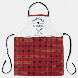 Benutzerdefiniertes rotes und Kariertes Schwarzes  Schürze