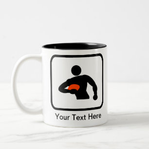 Benutzerdefiniertes Rugby-Player-Logo Zweifarbige Tasse