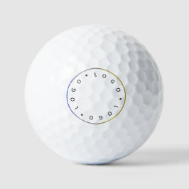 Benutzerdefiniertes rundes Logo mit blauem silbern Golfball