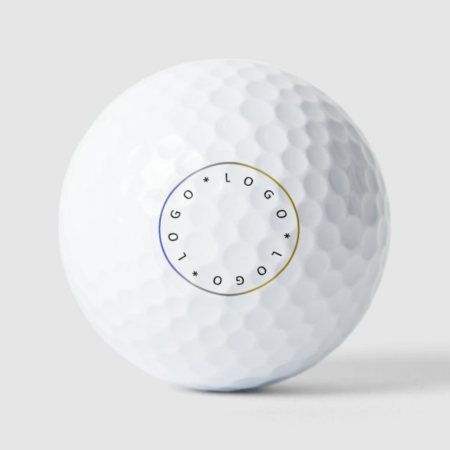Benutzerdefiniertes rundes Logo mit blauem silbern Golfball (Vorderseite)